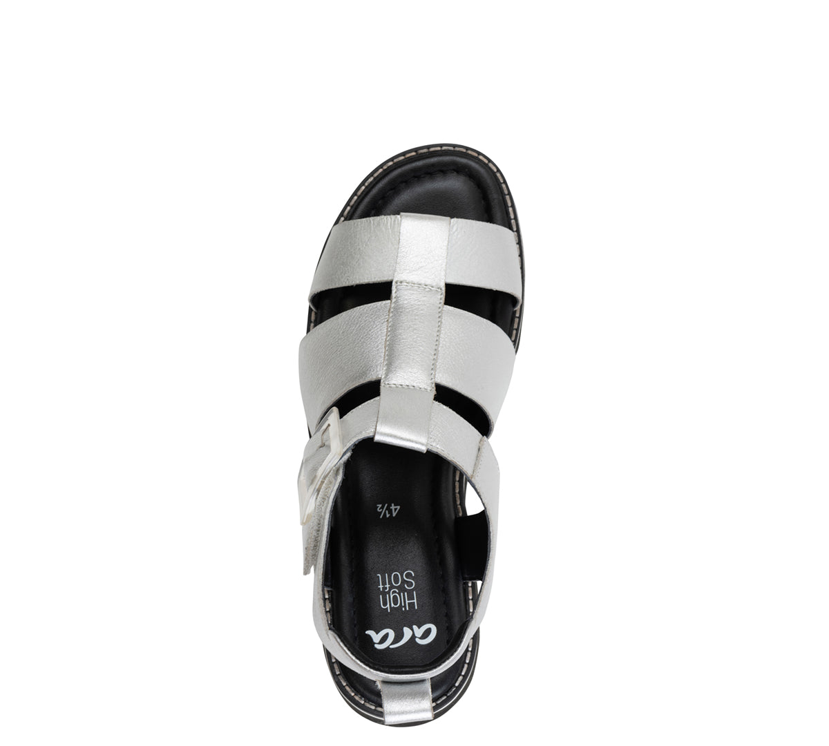 ara 7101-240 Palm silver metallic leather