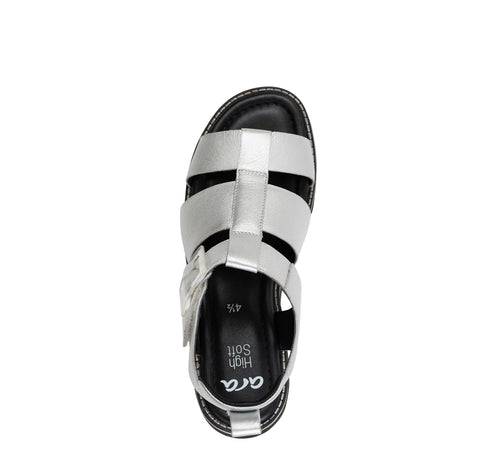 ara 7101-240 Palm silver metallic leather