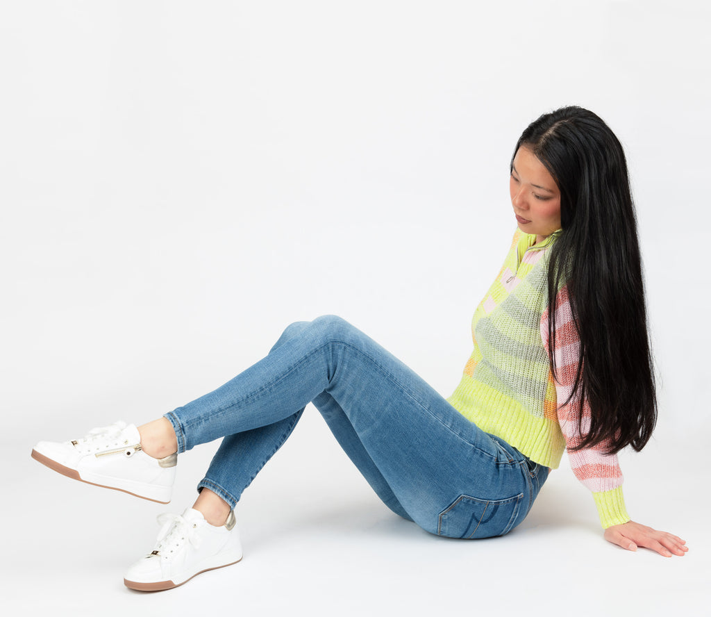 ara 595-225 Rei low white with platin accents patent leather