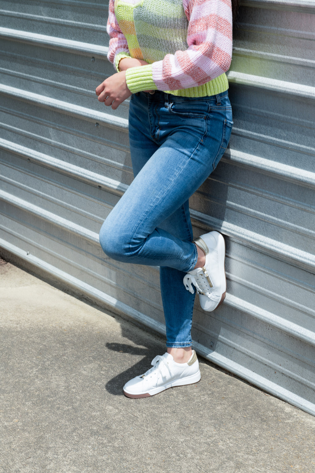 ara 595-225 Rei low white with platin accents patent leather