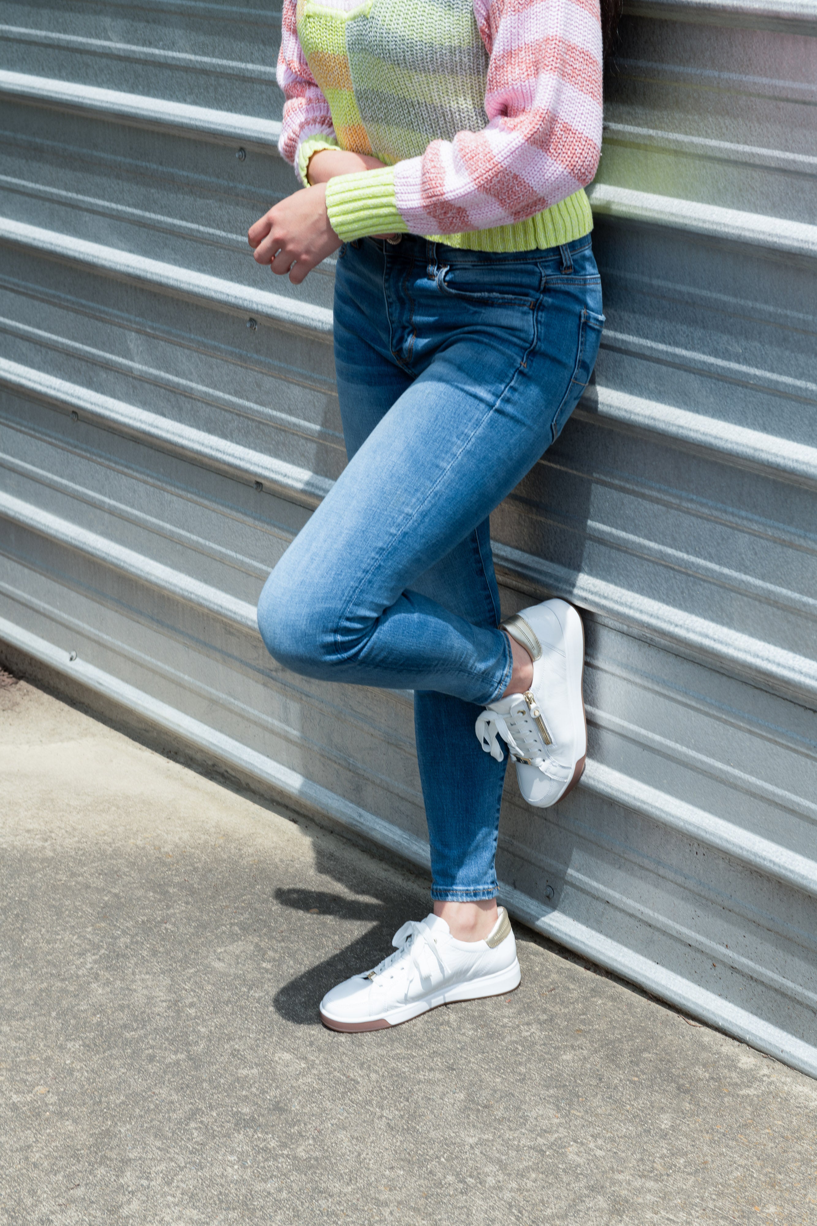 ara 595-225 Rei low white with platin accents patent leather