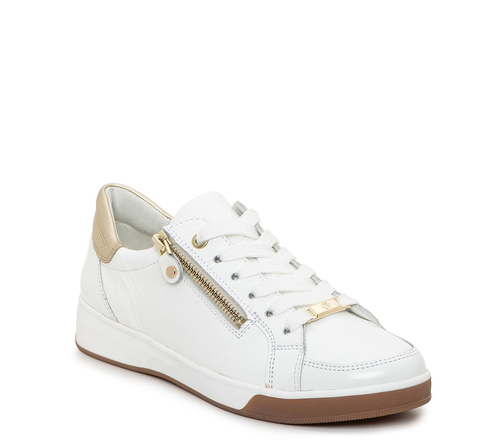 ara 595-225 Rei low white with platin accents patent leather