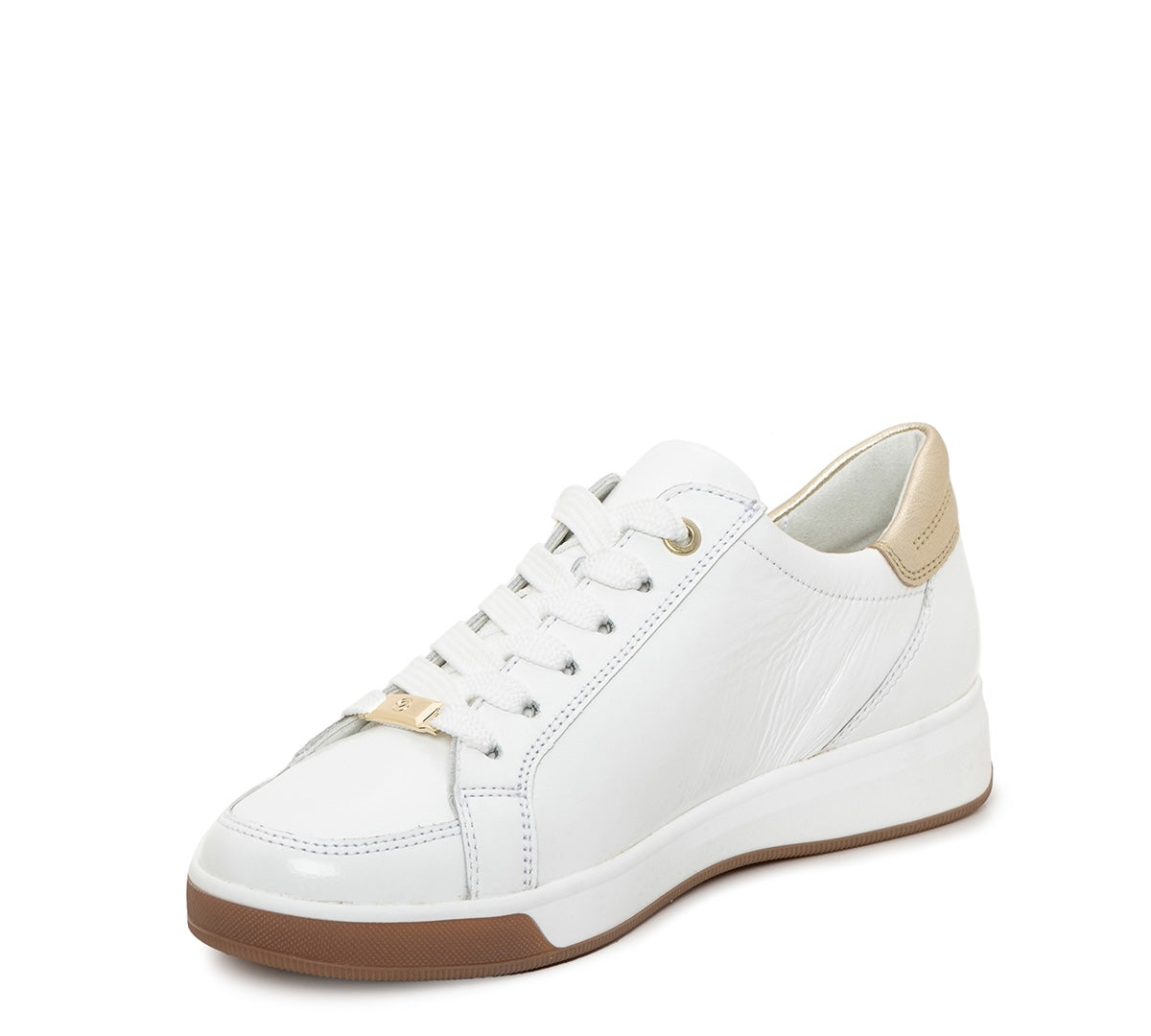 ara 595-225 Rei low white with platin accents patent leather
