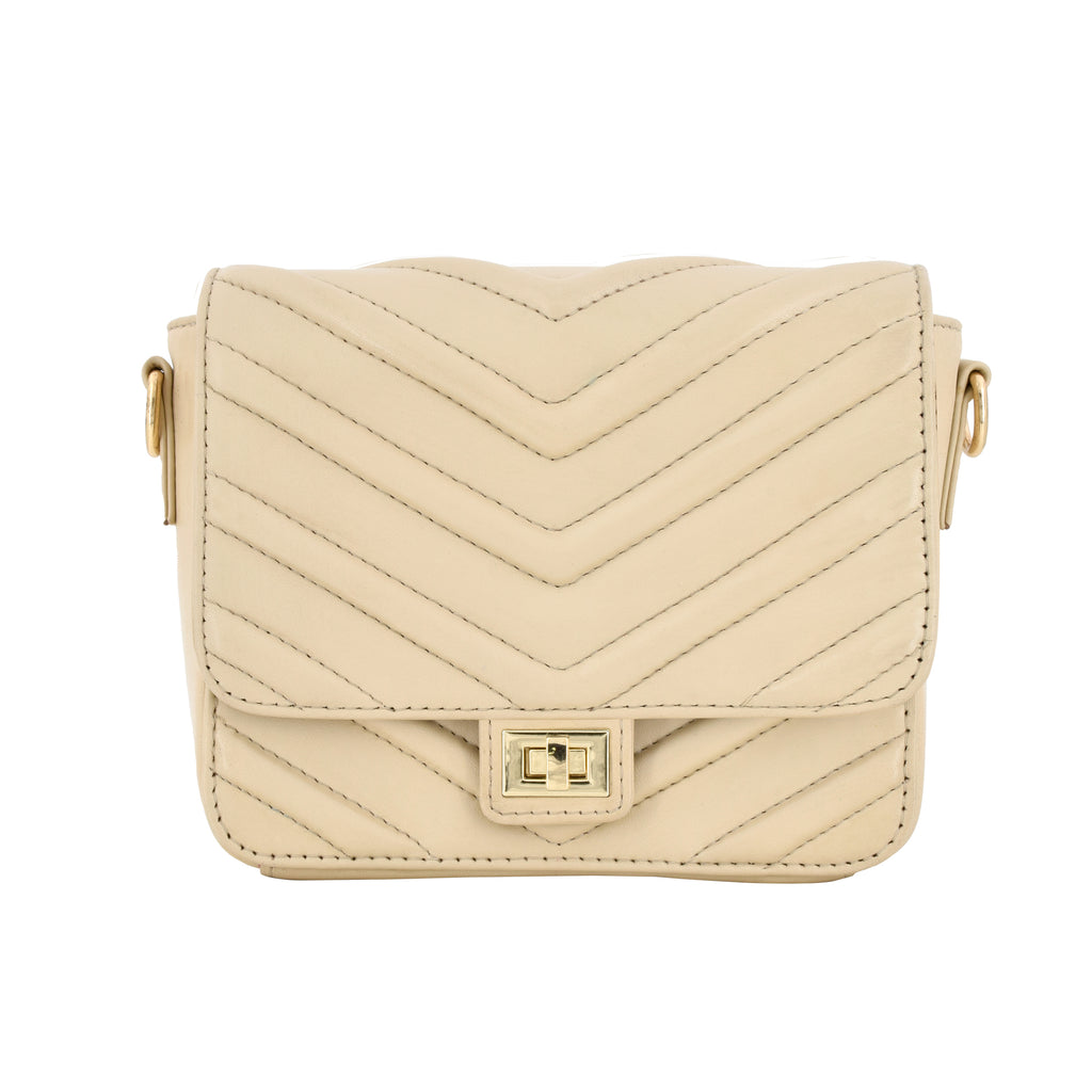 VJ 250-120 Beige The coquettish herringbone bag