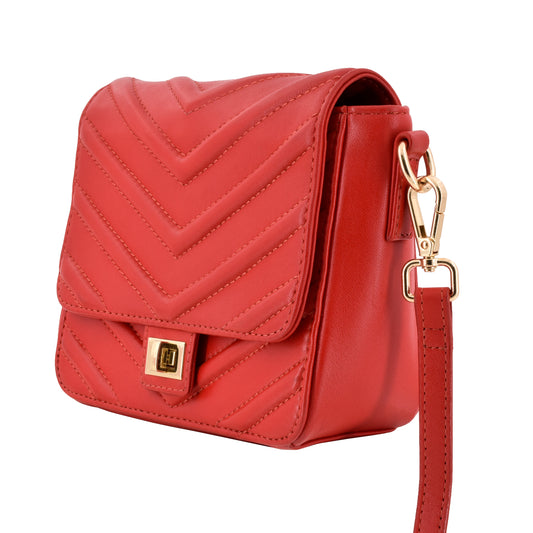 VJ 250-120 The Chevron Charm Red leather
