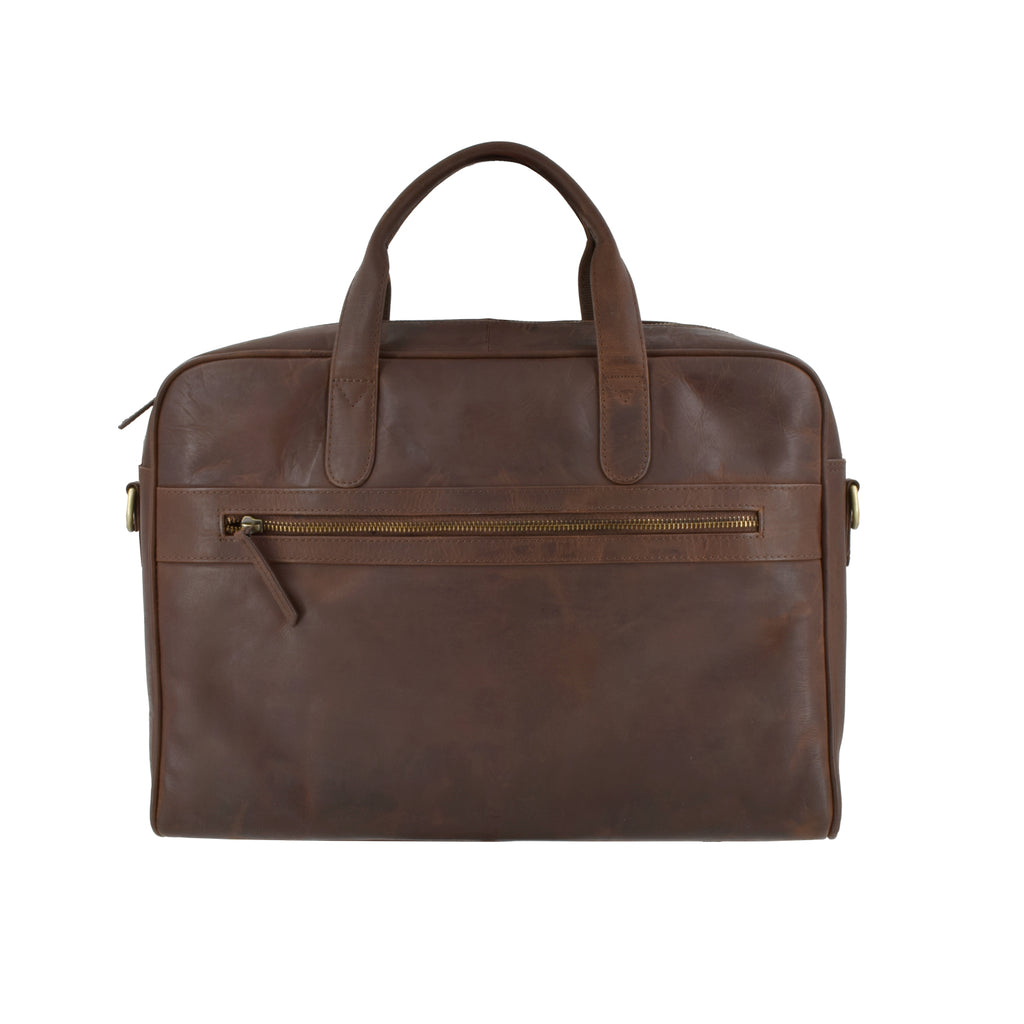 VJ 48-220 BROWN OIL LEATHER The Essential Briefcase