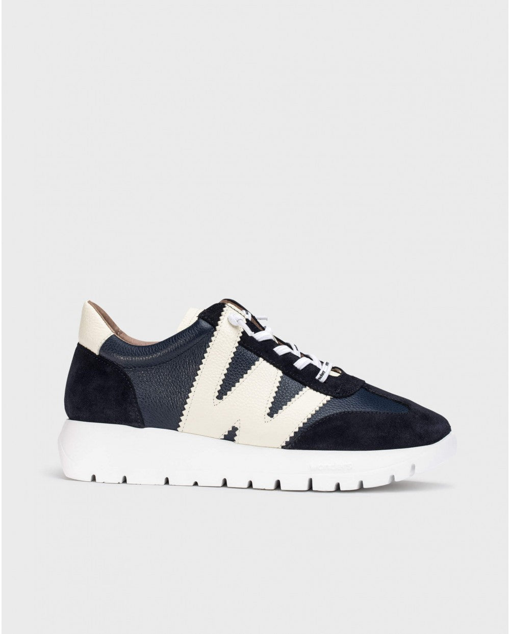WND 4238-260 NAVY LEATHER-SUEDE SNEAKER