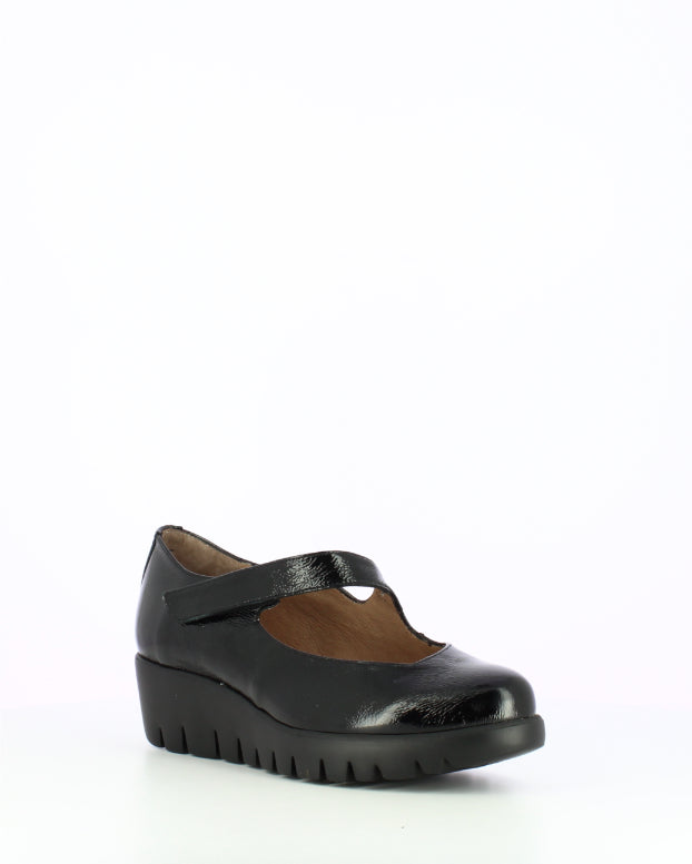 WND 0236-240 BLACK PATENT MJ WEDGE