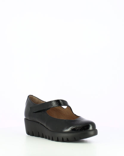 WND 0236-240 BLACK PATENT MJ WEDGE