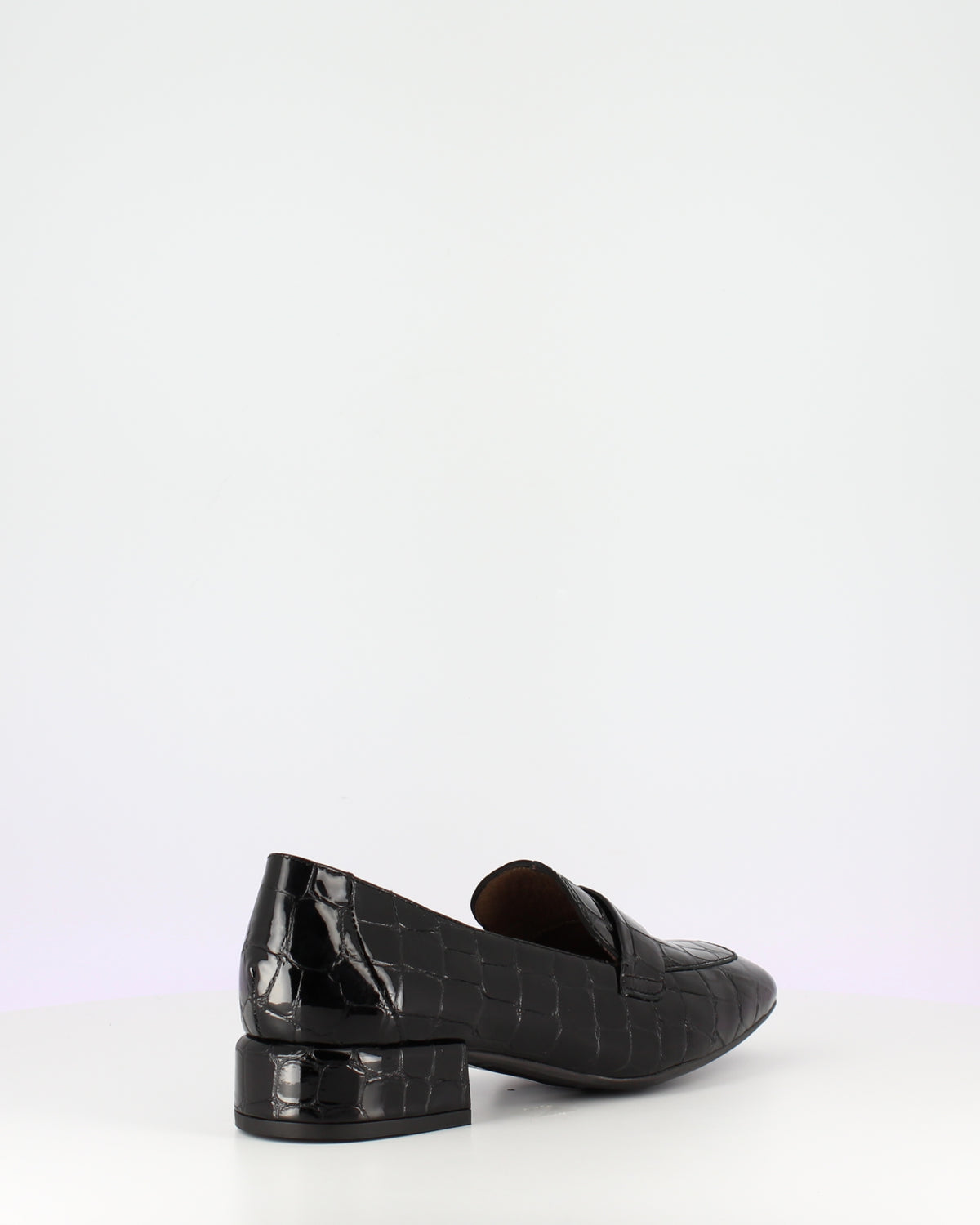WND 0251-275 BLACK PATENT CROCO PRINT