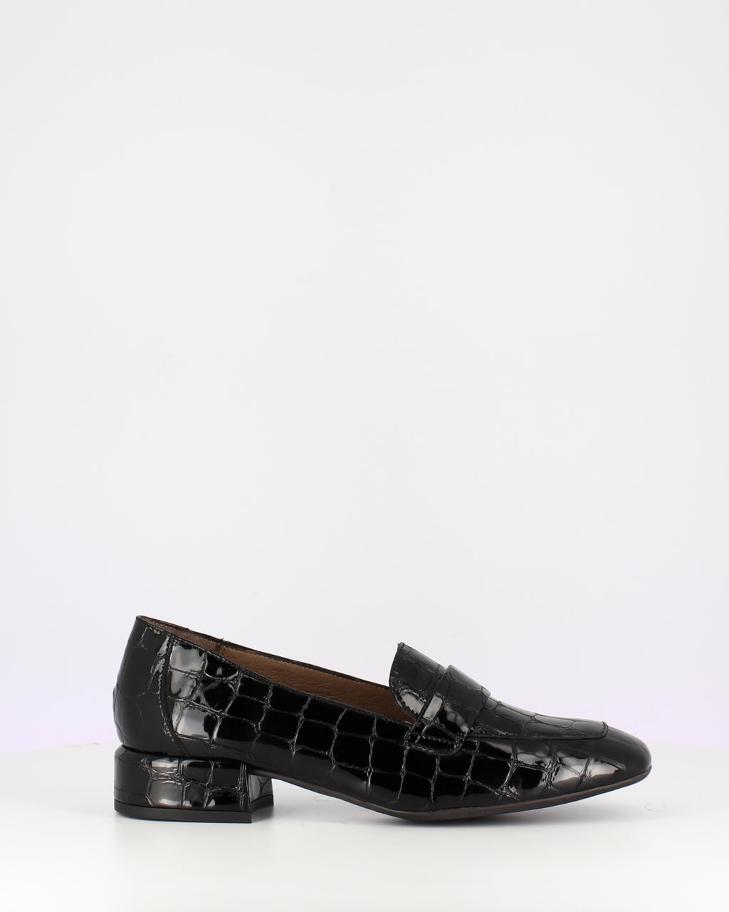 WND 0251-275 BLACK PATENT CROCO PRINT