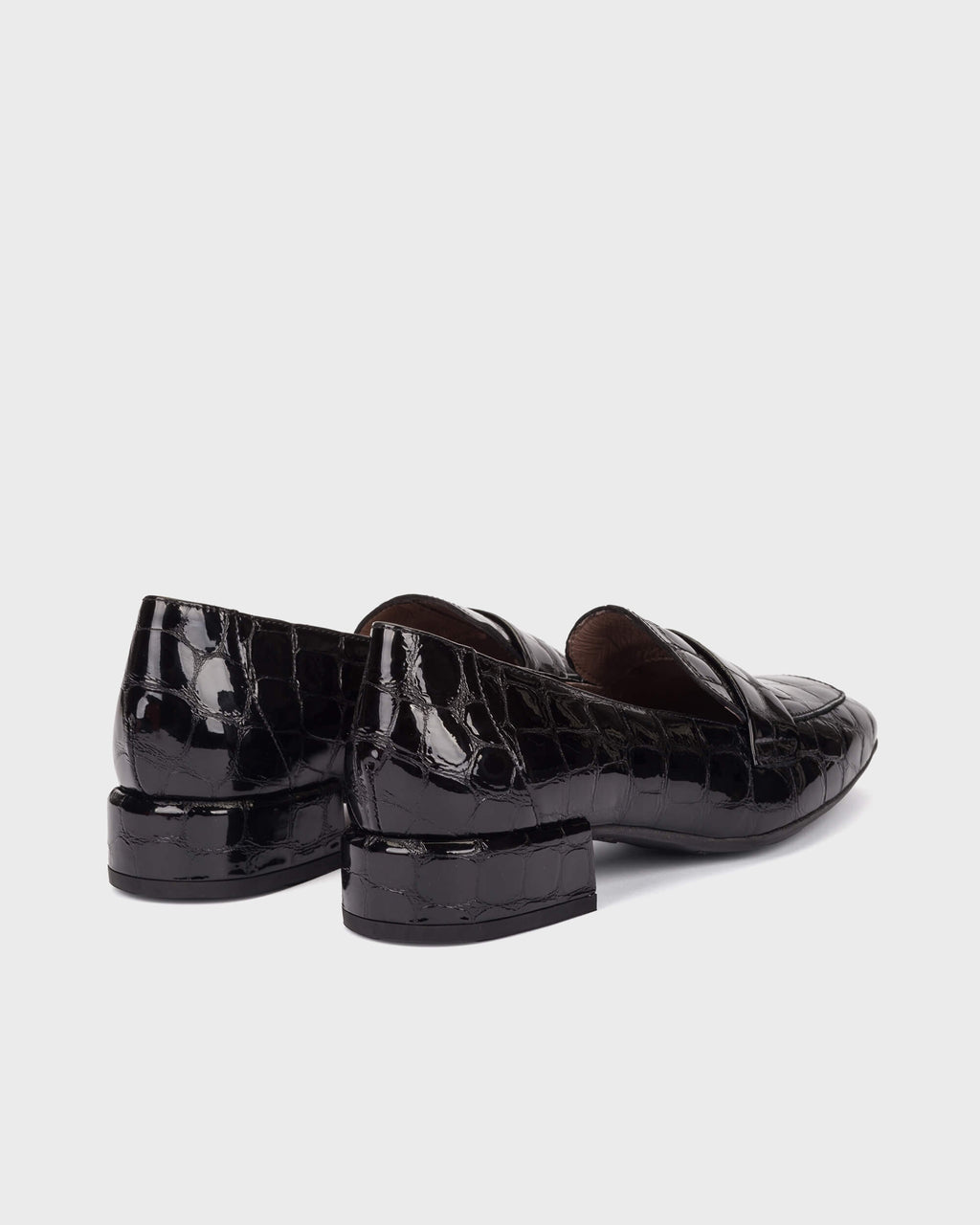 WND 0251-275 BLACK PATENT CROCO PRINT