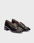 WND 0251-275 BLACK PATENT CROCO PRINT