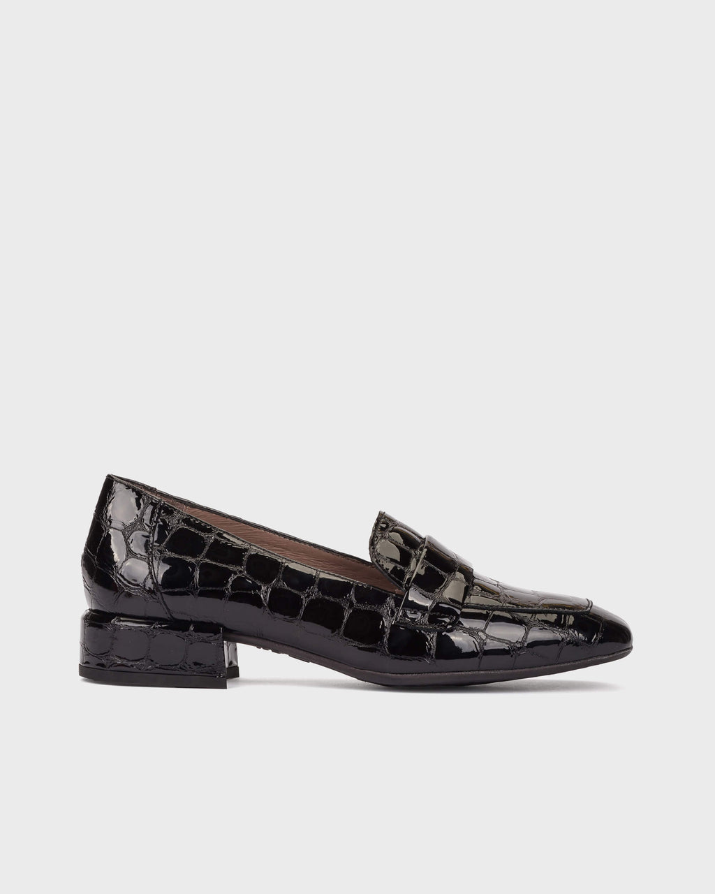 WND 0251-275 BLACK PATENT CROCO PRINT