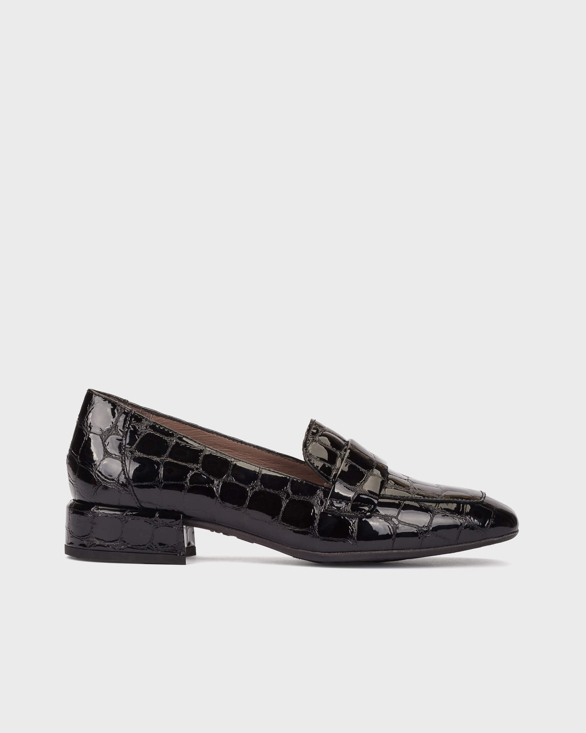 WND 0251-275 BLACK PATENT CROCO PRINT