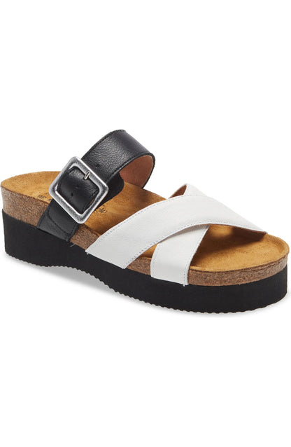 Naot Juliette Black White leather