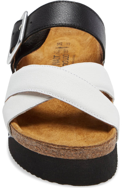 Naot Juliette Black White leather