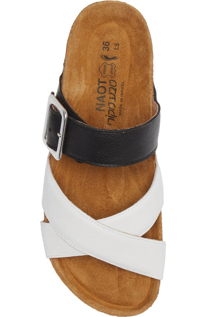 Naot Juliette Black White leather