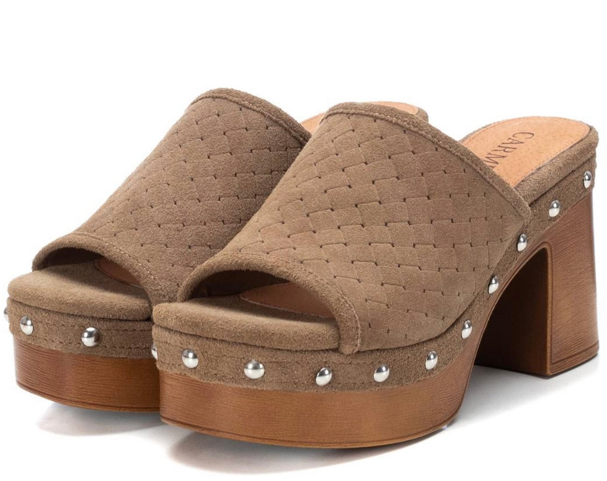 CAR 331-180 Taupe suede slide