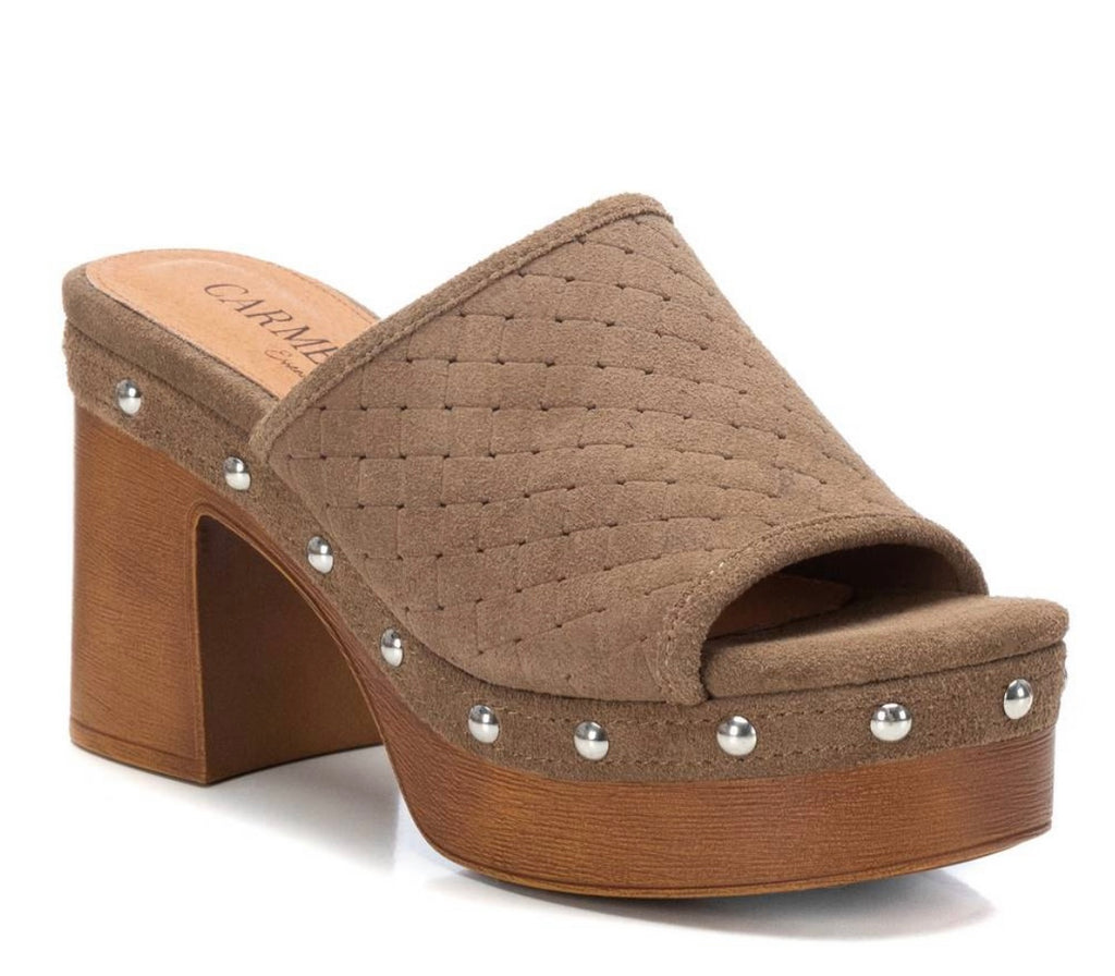 CAR 331-180 Taupe suede slide